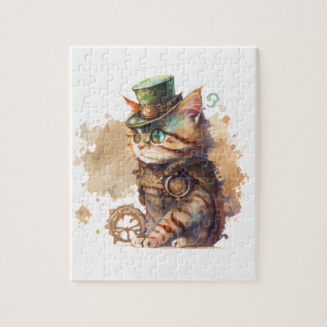 Puzzle Gato de vapor adorable y suave (Vertical)