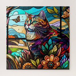 Puzzle Gato de vidrio contenido