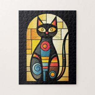 Puzzle Gato de vidrio contenido falso