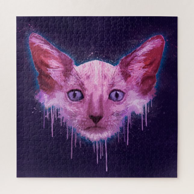 Puzzle Gato del hombre lobo de Lykoi del arte pop (Vertical)