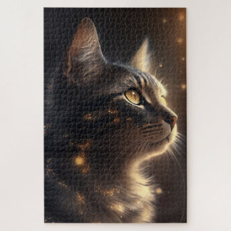 Puzzle Gato dorado iluminado