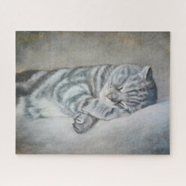 Puzzle Gato dormido dulce - Pintura de aceite de Lukian