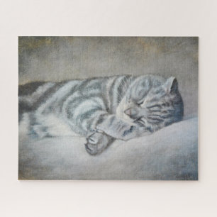 Puzzle Gato dormido dulce - Pintura de aceite de Lukian