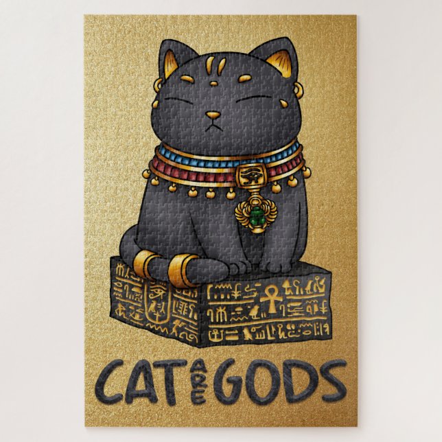 Puzzle Gato egipcio, Dios mío, gato basto son dioses (Vertical)