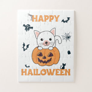 Puzzle Gato En Calabaza Gatos Dulces Feliz Halloween Jigs