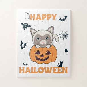 Puzzle Gato En Calabaza Gatos Dulces Feliz Halloween Jigs