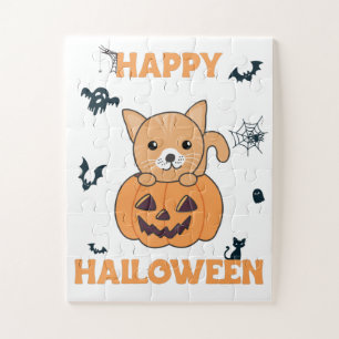Puzzle Gato En Calabaza Gatos Dulces Feliz Halloween Jigs