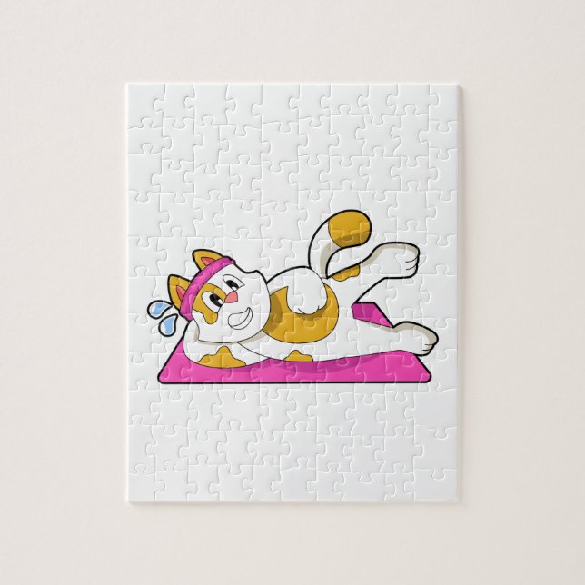 Puzzle Gato en ejercicio de Stretching de Yoga (Vertical)