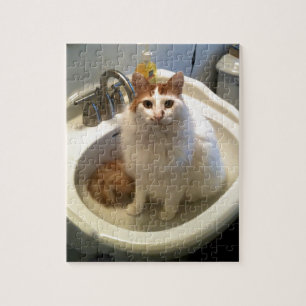 Puzzle Gato en el fregadero