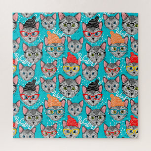 Puzzle Gato en el gorra