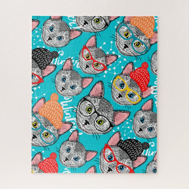 Puzzle Gato en el gorra (Vertical)