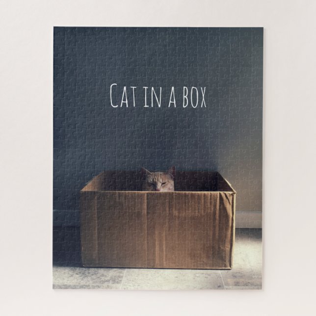 Puzzle Gato en una caja. El maestro del gato Zen. (Vertical)
