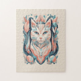 Puzzle Gato estético de mosaico colorido