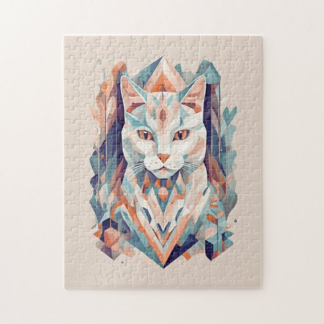 Puzzle Gato estético de mosaico colorido (Vertical)