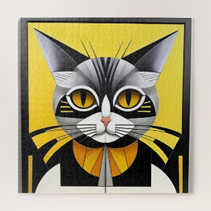 Puzzle Gato estilizado geométrico abstracto