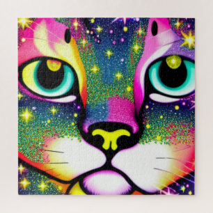 Puzzle Gato Face Close Pop Art