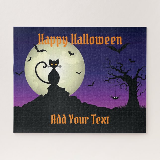 Puzzle Gato feliz de Halloween (Horizontal)