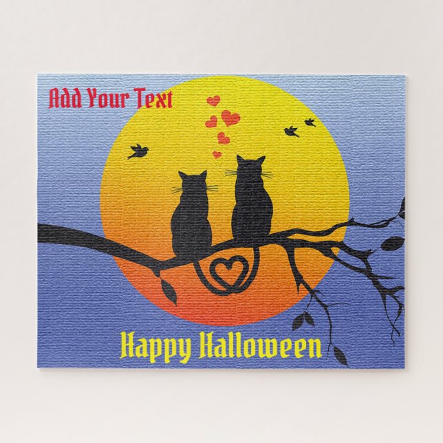 Puzzle Gato feliz de Halloween (Horizontal)