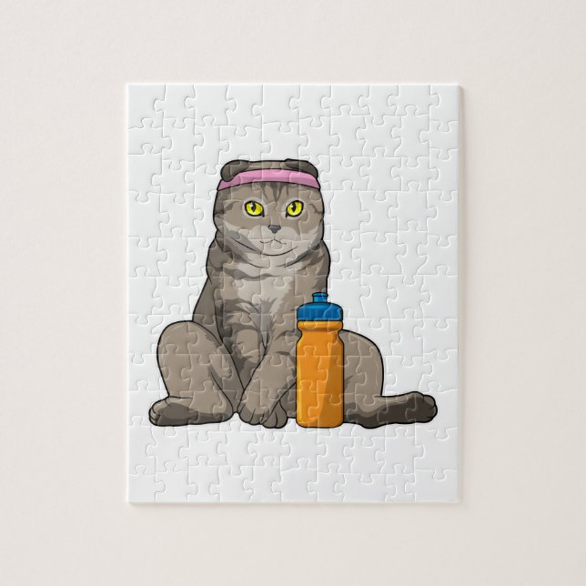 Puzzle Gato Fitness Beber taza (Vertical)