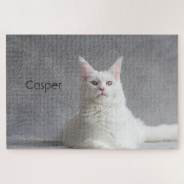 Puzzle Gato Fluffy White Maine Personalizado