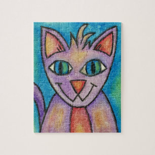 Puzzle Gato gatito rosa púrpura