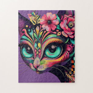 Puzzle Gato Gato Gato Gatito Retro De Ojos Grandes