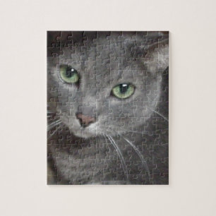 Puzzle Gato gris azul ruso