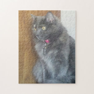 Puzzle Gato gris cautivado