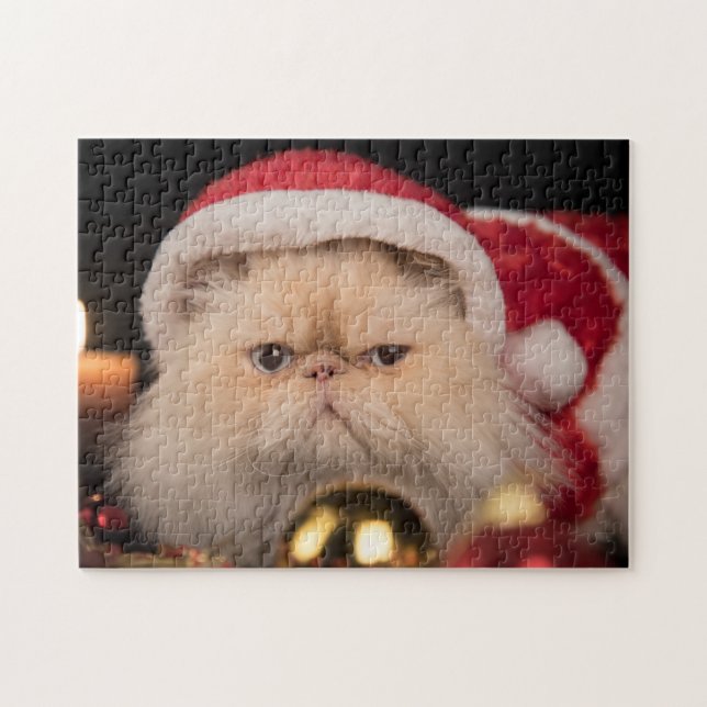 Puzzle Gato Gruñón Santa (Horizontal)