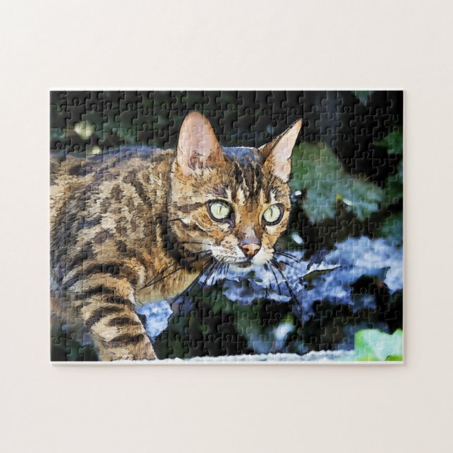 Puzzle Gato hermoso de Bengala (Horizontal)