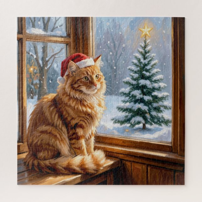 Puzzle Gato Jengibre de Navidad (Vertical)