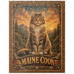 Puzzle Gato Maine Coon, Arte Antiguo