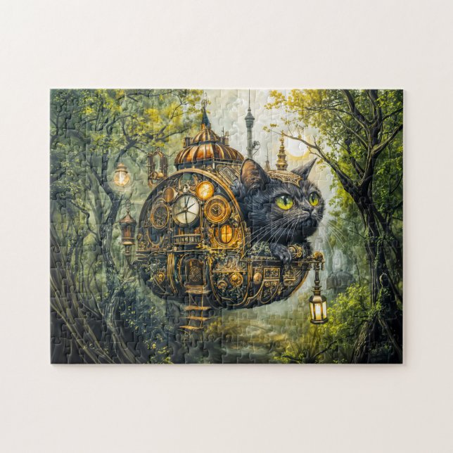 Puzzle Gato místico de relojería (Horizontal)
