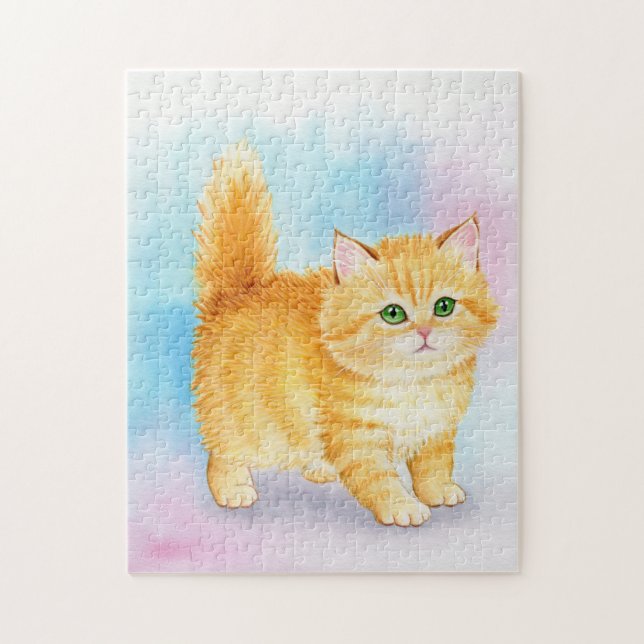 Puzzle Gato Naranja Atigrado Adorable (Vertical)