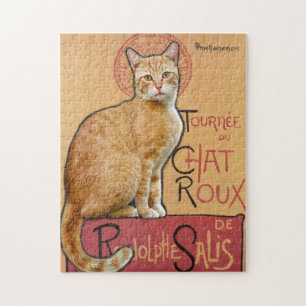 Puzzle Gato naranja estilo cartel francés vintage