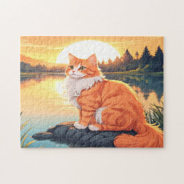 Puzzle Gato Naranja y Blanco