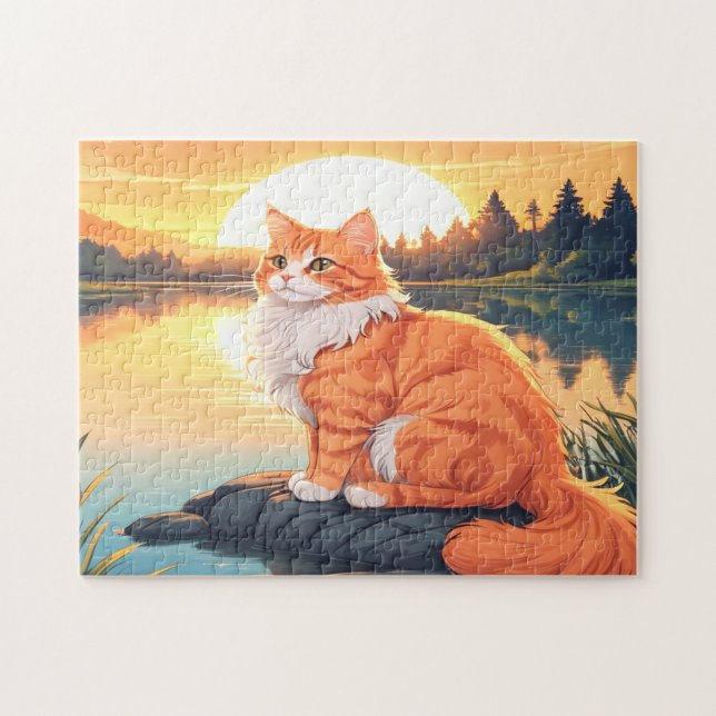 Puzzle Gato Naranja y Blanco (Horizontal)