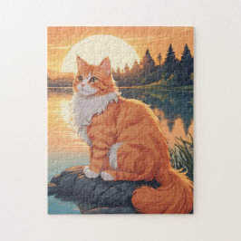 Puzzle Gato Naranja y Blanco