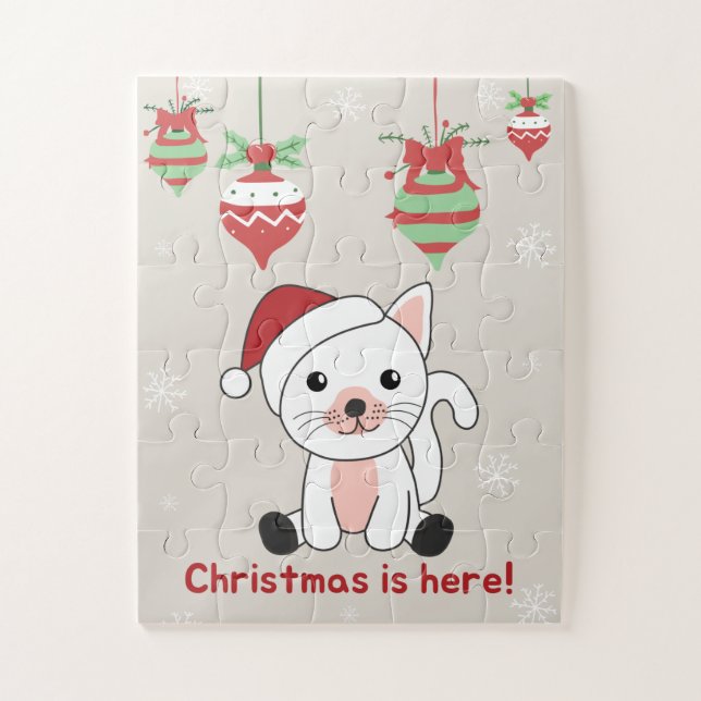 Puzzle Gato Navidades Nieve Animales De Invierno Gatos Ji (Vertical)