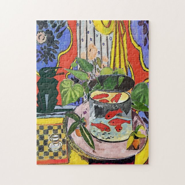 Puzzle Gato negro con peces de oro (Vertical)