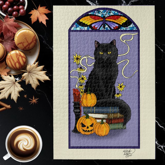 Puzzle Gato negro de Art Nouveau (Subido por el creador)