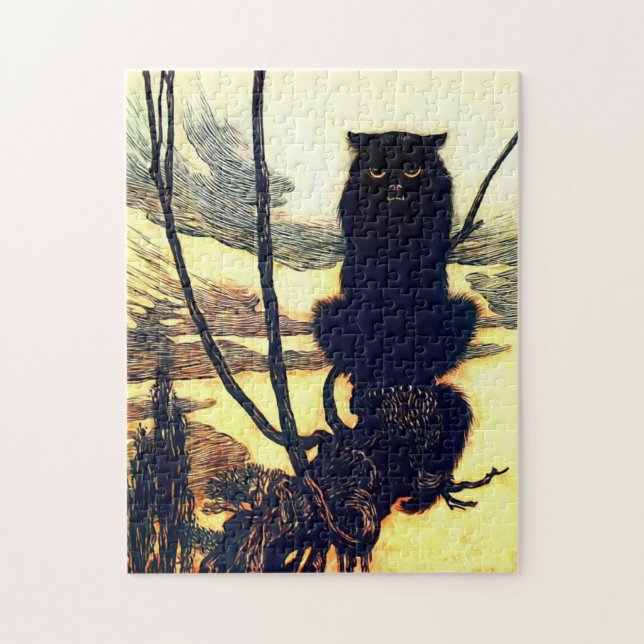 Puzzle Gato negro de Arthur Rackham (Vertical)