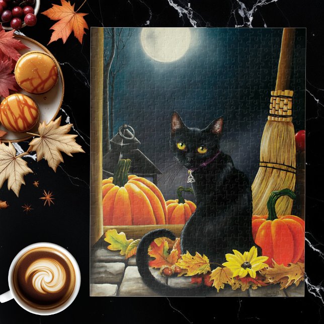 Puzzle Gato negro de Halloween (Subido por el creador)