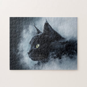 Puzzle Gato negro en niebla
