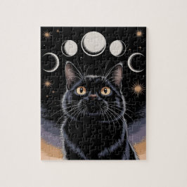 Puzzle Gato negro gótico, regalo gótico, gato negro de la