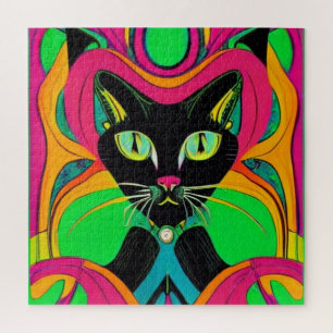 Puzzle Gato negro groovy