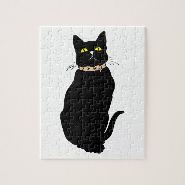 Puzzle Gato negro, ilustracion animal (Vertical)