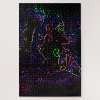 Puzzle Gato Neon Glow