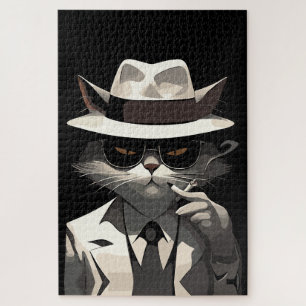 Puzzle Gato Noir Genial: Felino Suave y Misterioso