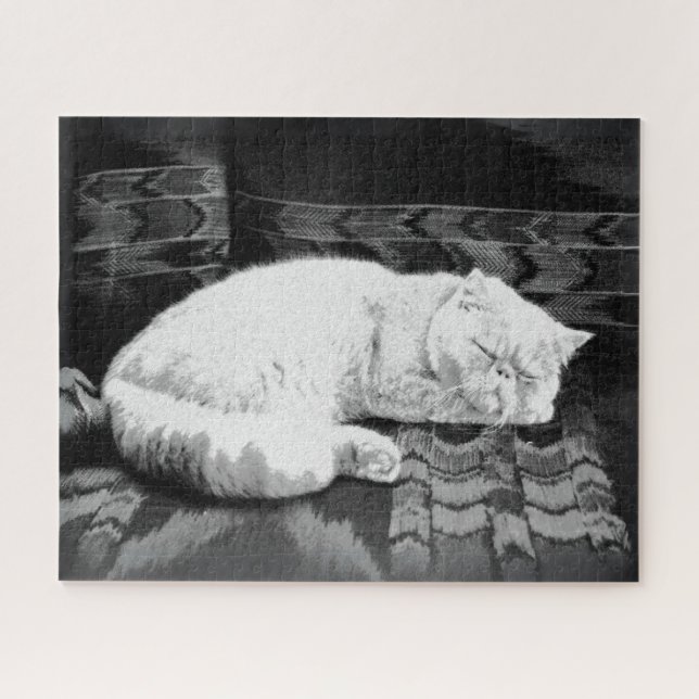 Puzzle Gato persa blanco durmiendo (Horizontal)